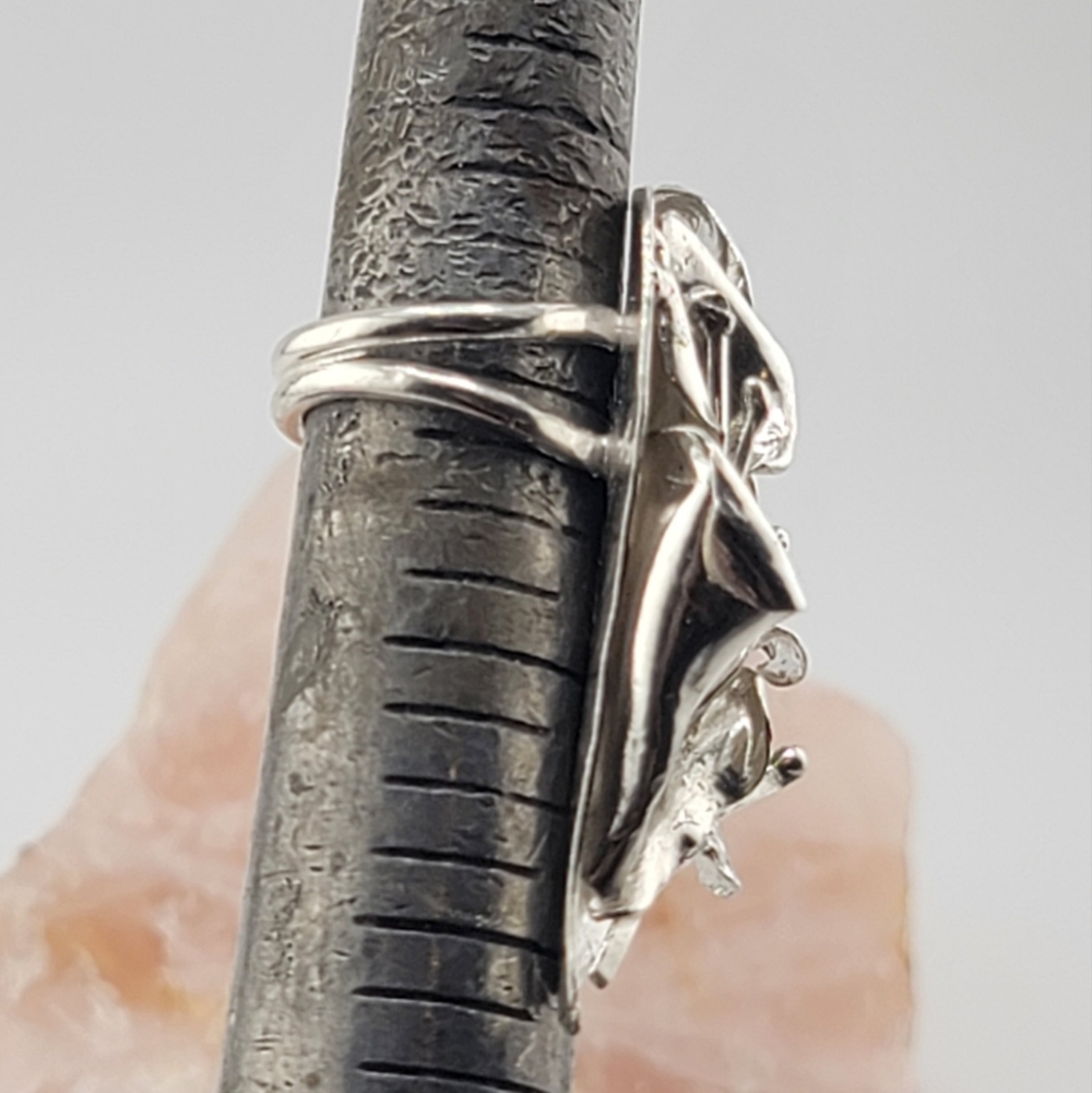 CALLA LILIES BOUQUET RING HANDMADE IN STERLING SILVER METAL SIZE 6.5 - Picture 11 of 12